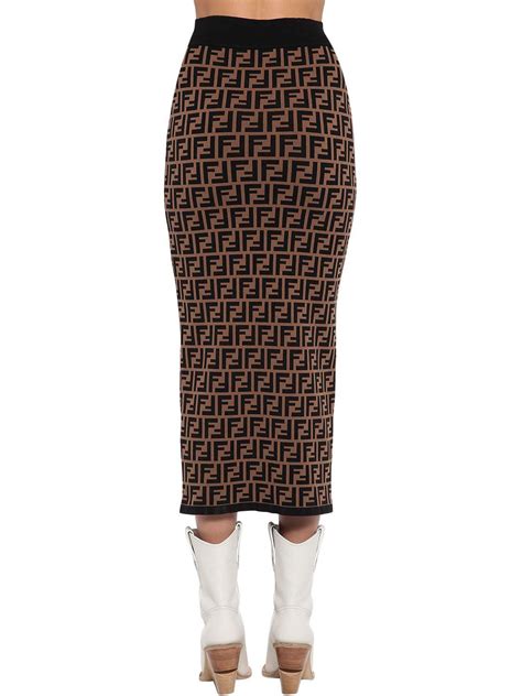 fendi logo knit skirt|fendi pleated skirt.